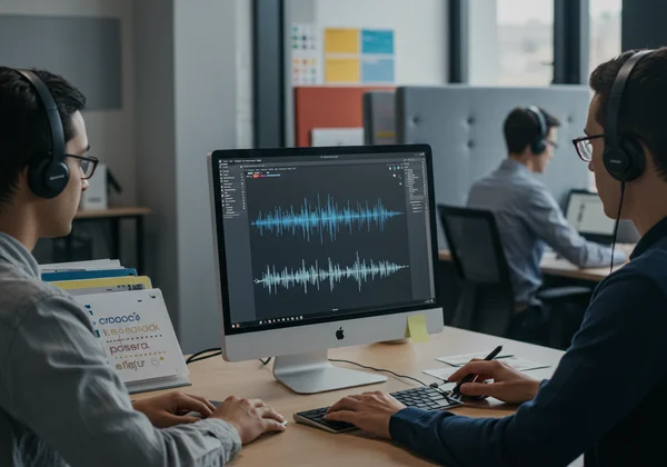 Workplace with various dyslexia accommodations and tech.